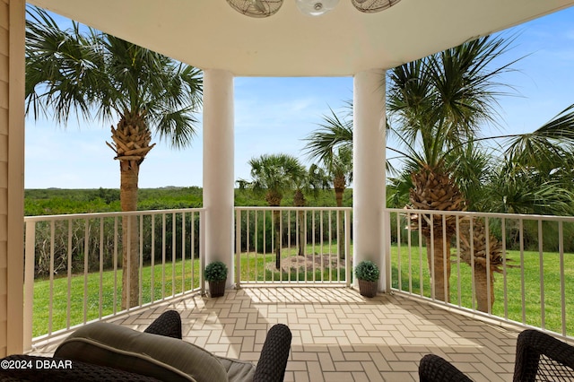 view of patio with a balcony