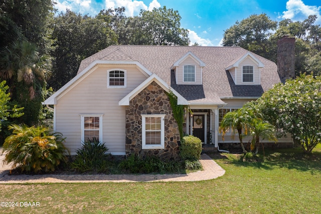 view of front facade with a front lawn