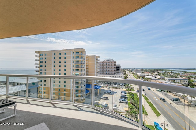 balcony with a water view