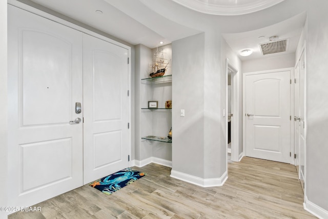 entryway featuring light hardwood / wood-style flooring