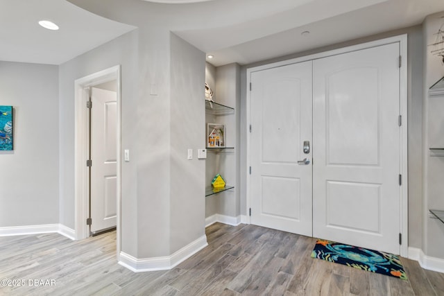 foyer featuring light wood-type flooring