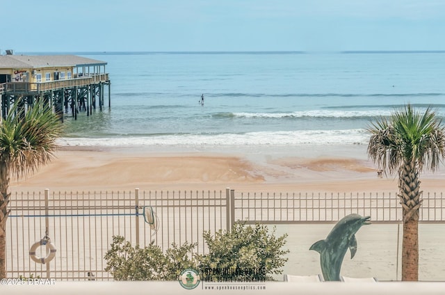 water view featuring a beach view