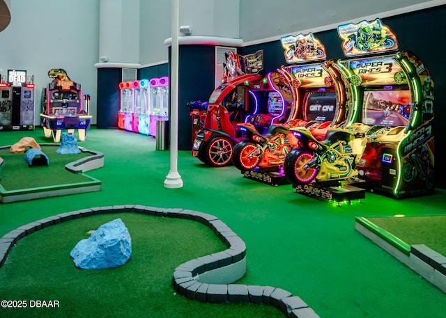 playroom with carpet flooring