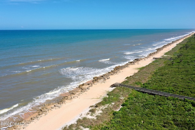 property view of water with a beach view