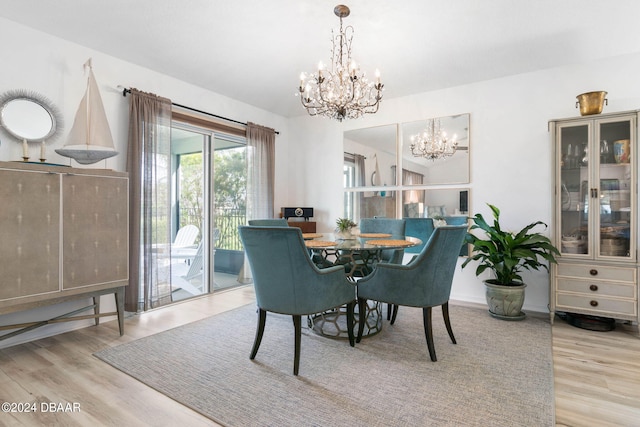 dining room with light wood-type flooring