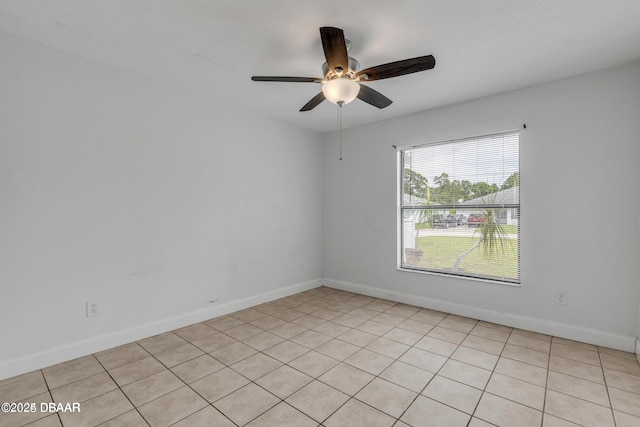 spare room featuring ceiling fan