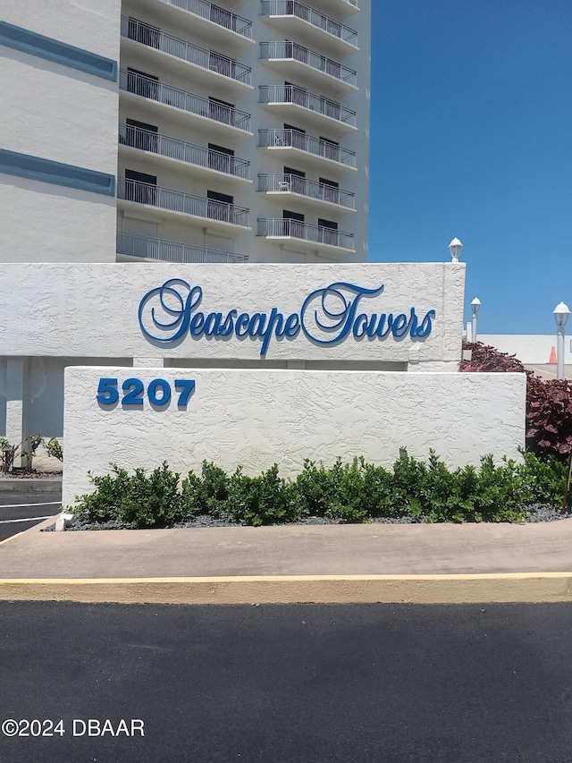 view of community sign