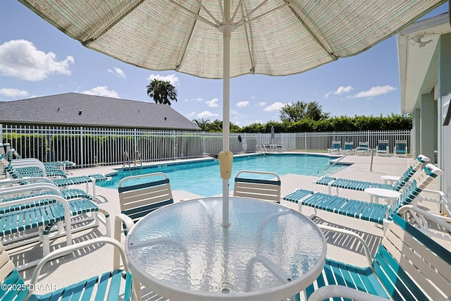 view of pool with a patio area