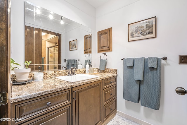 229 Riverbend Rd, Ormond Beach, FL 32174 - full bathroom featuring vanity and a stall shower
