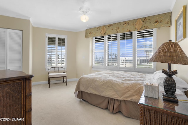 4621 S Atlantic Ave Ave Unit 7101, Ponce Inlet, FL 32127 - bedroom with carpet, crown molding, and a closet