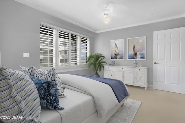 4621 S Atlantic Ave Ave Unit 7101, Ponce Inlet, FL 32127 - bedroom featuring crown molding and light colored carpet