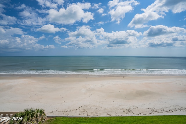 view of water feature featuring a view of the beach