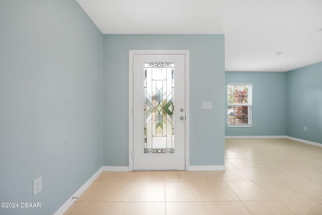 view of tiled foyer