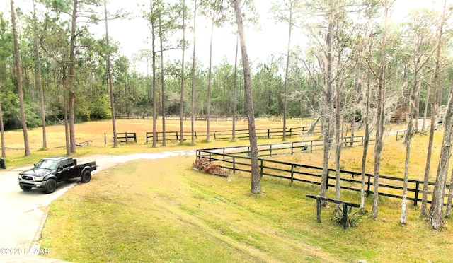 exterior space with a rural view