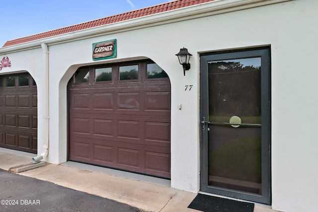 view of garage