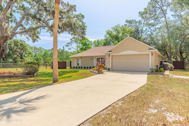 1692 Old Tomoka Rd Unit W, Ormond Beach, FL 32174 - single story home featuring an attached garage, concrete driveway, stucco siding, and cooling unit