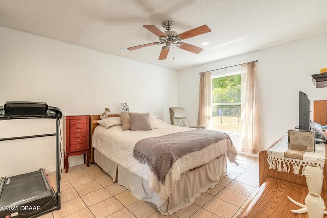 1692 Old Tomoka Rd Unit W, Ormond Beach, FL 32174 - bedroom with light tile patterned flooring, ceiling fan, and recessed lighting