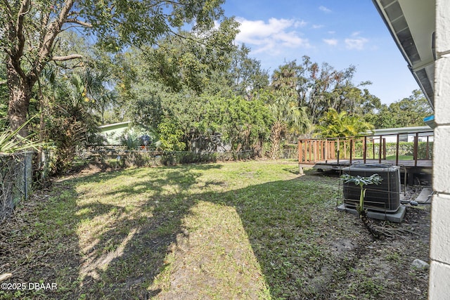 656 Winchester St, Daytona Beach, FL 32114 - view of yard featuring a fenced backyard and central AC unit