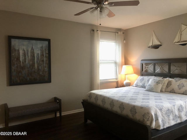 453 Tuscany Chase Dr, Daytona Beach, FL 32117 - bedroom with baseboards, a ceiling fan, and wood finished floors