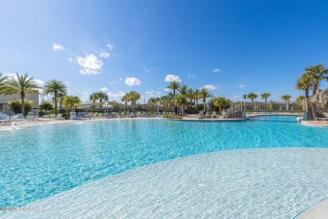 pool featuring a patio area