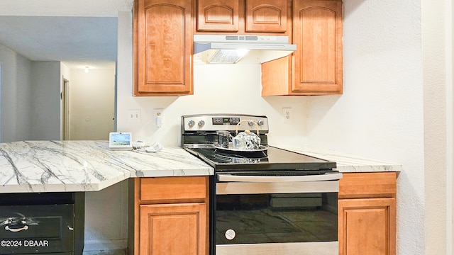 kitchen featuring electric range