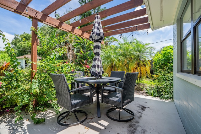 view of patio with a pergola