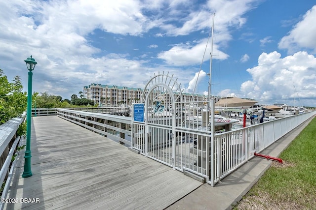 view of dock area