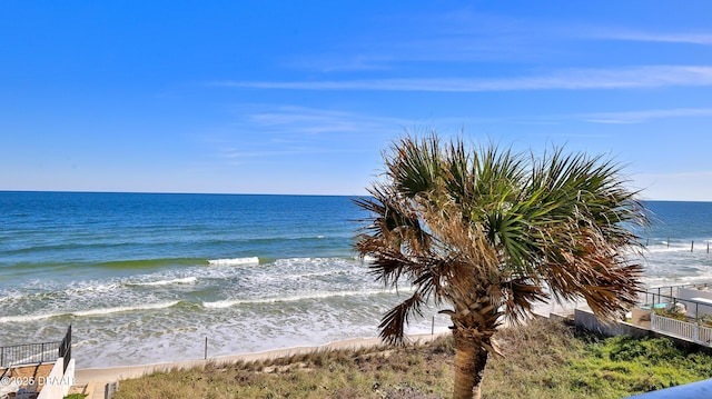 view of water feature featuring a view of the beach