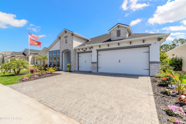 view of front of house with a garage