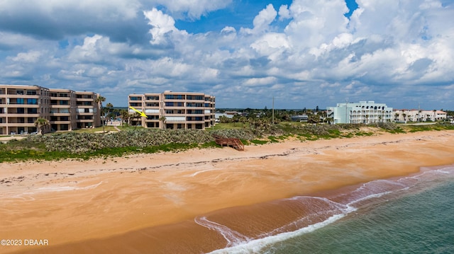 view of water feature featuring a view of the beach