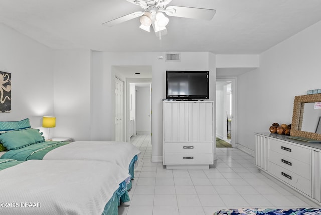 4555 S Atlantic Ave Unit 4209, Ponce Inlet, FL 32127 - bedroom with light tile patterned flooring and a ceiling fan