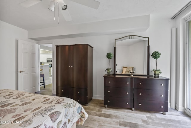 4555 S Atlantic Ave Unit 4209, Ponce Inlet, FL 32127 - bedroom with light wood-style flooring and a ceiling fan