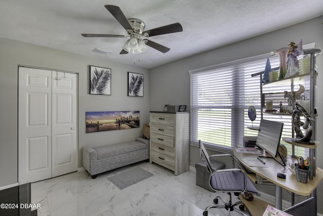 office with ceiling fan