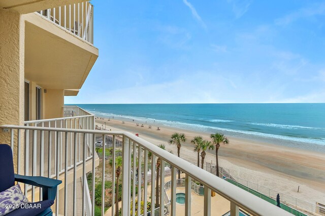3145 S Atlantic Ave Unit 504, Daytona Beach Shores, FL 32118 - balcony with view of water and beach