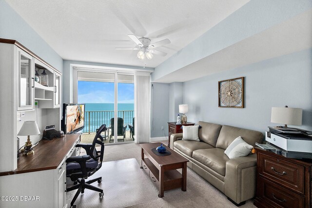 3145 S Atlantic Ave Unit 504, Daytona Beach Shores, FL 32118 - carpeted home office with ceiling fan