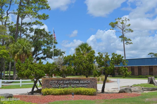 view of community sign