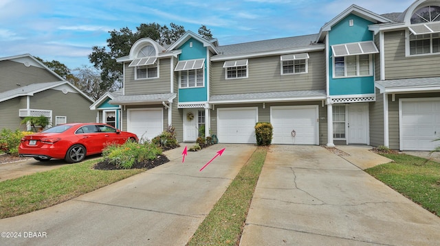 view of property featuring a garage