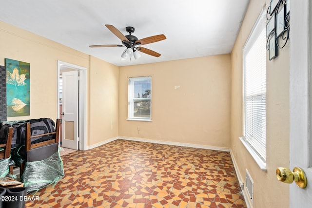 home office featuring ceiling fan