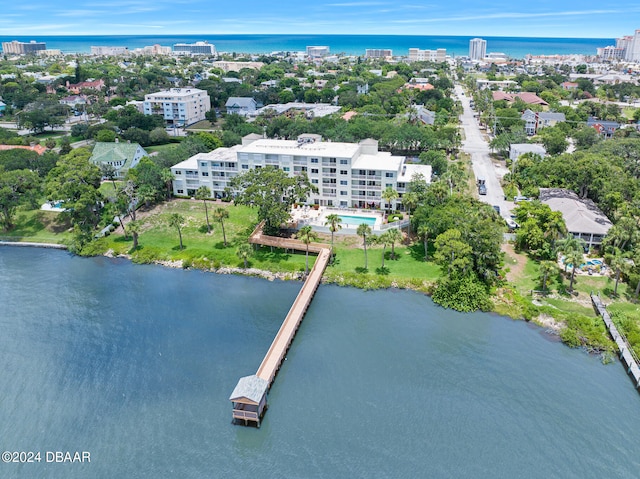 711 N Halifax Ave Unit 405, Daytona Beach, FL 32118 - birds eye view of property with a water view