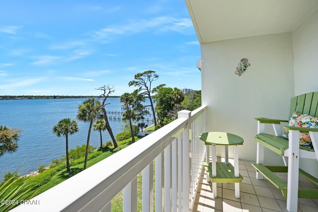 711 N Halifax Ave Unit 405, Daytona Beach, FL 32118 - balcony featuring a water view