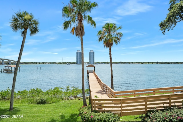 711 N Halifax Ave Unit 405, Daytona Beach, FL 32118 - view of dock with a water view