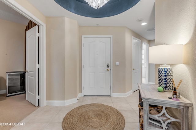 view of tiled foyer entrance