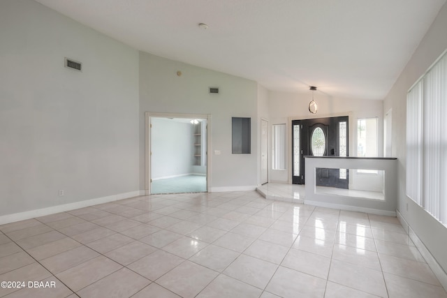 interior space with lofted ceiling