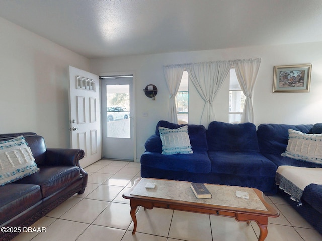 view of tiled living room