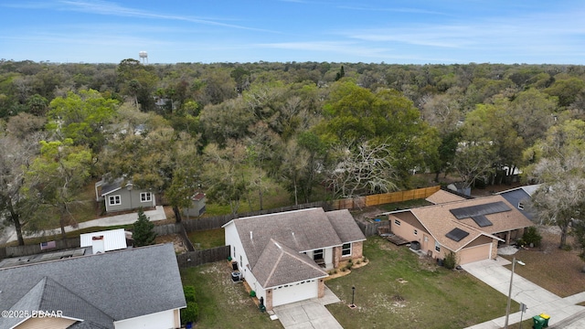 aerial view featuring a forest view