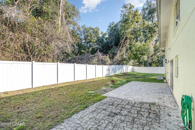 view of yard with a patio area