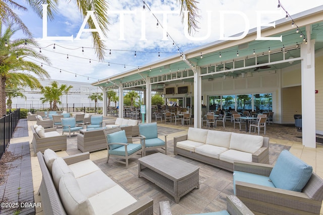 view of patio featuring an outdoor living space