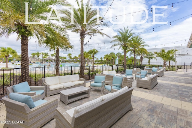 view of patio featuring outdoor lounge area