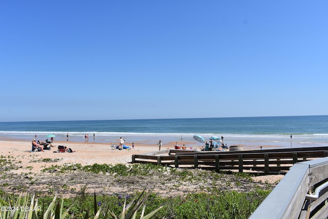 view of water feature with a view of the beach