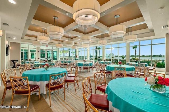 241 Riverside Dr Unit 2301, Holly Hill, FL 32117 - interior space with coffered ceiling and visible vents